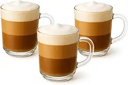 Conjunto 3 Canecas Em Vidro 210ml Xícaras De Café Chá - Ruby