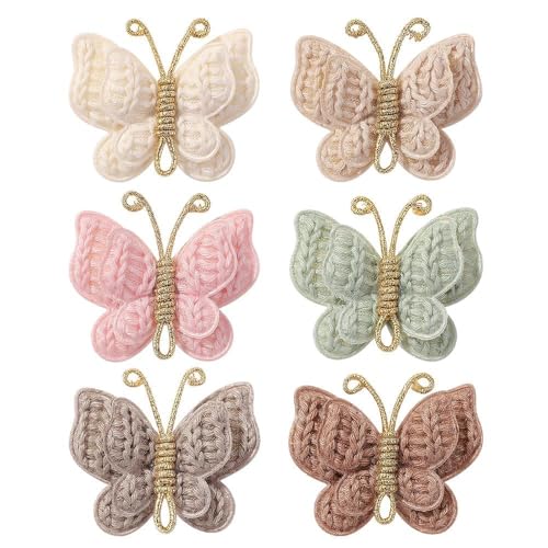 Baby Girl Butterfly Hair Clips, 6-Pcs Non-Slip Barrettes for Infants and Toddlers, Perfect for Fine Hair, Daily Wear, and Special Occasions