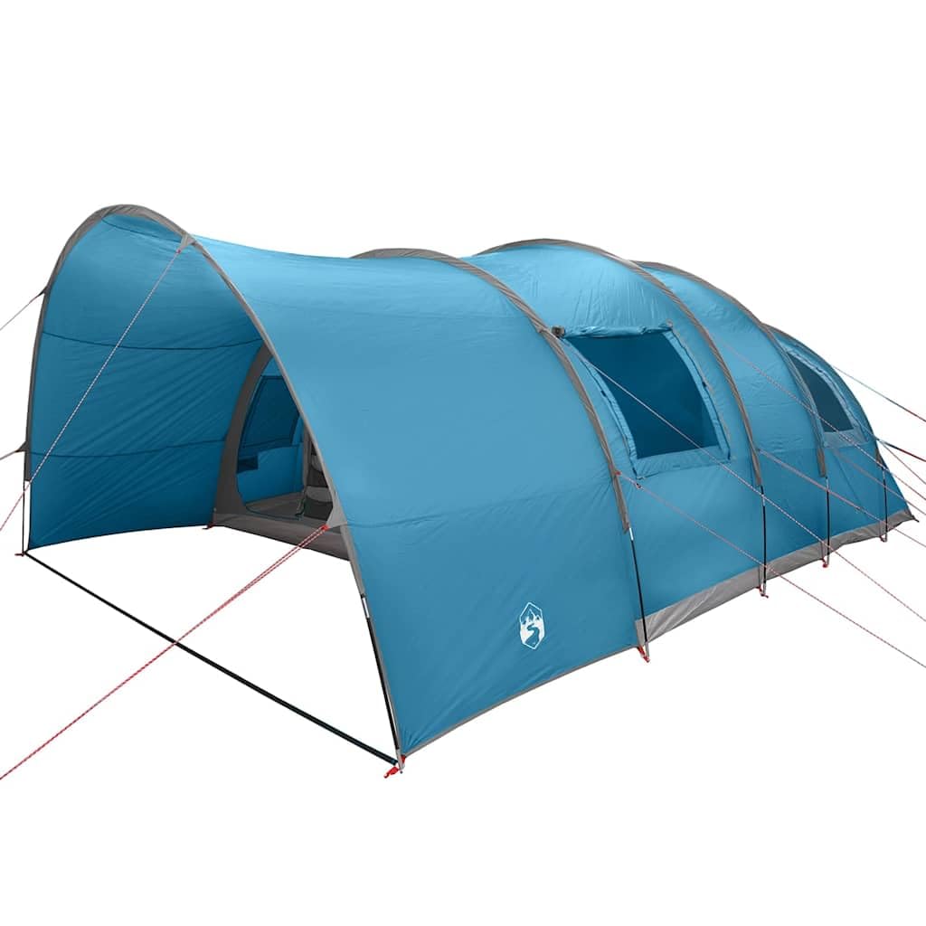 Amplia tienda túnel con techo y almacenamiento, color azul, 710 x 460 x 245 cm, tienda de campaña impermeable para familias y aventuras al aire libre