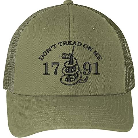 Do not Tread On Me 2nd Amendment 1791 AR15 Guns Right Freedom Embroidered One Size Fits All Structured Hats (Olive Green) Cover
