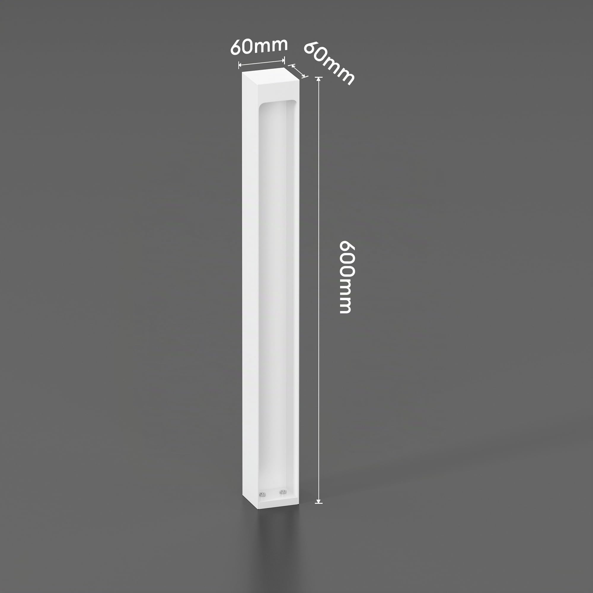 doporro Lampione da Giardino 40 cm IP65 con LED 5W 3000K – Paletto Luminoso da Esterno in Alluminio Bianco Opaco per Sentieri, Vialetti, Terrazze e Cortili, Design Moderno