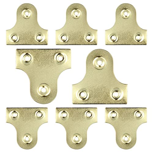SISI UK Placas para Colgar Cuadros de Latón Placas de Fijación Lisas de 19 mm para Colgar Marcos de Vidrio de Espejo Marco Seguro para Colgar para Marcos de Cuadros Lona de Espejo Paquete de 10