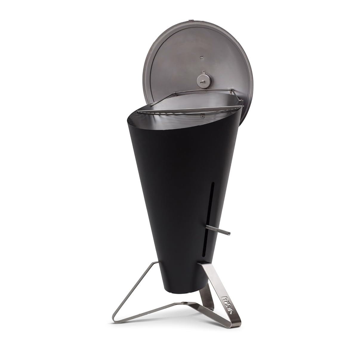 höfats - CONE Holzkohle Grill und Feuerkorb mit Deckel und Thermometer - stufenlose Regulierung der Hitze und Luftzufuhr - Grillen auf zwei Ebenen - Design-Grill aus Edelstahl