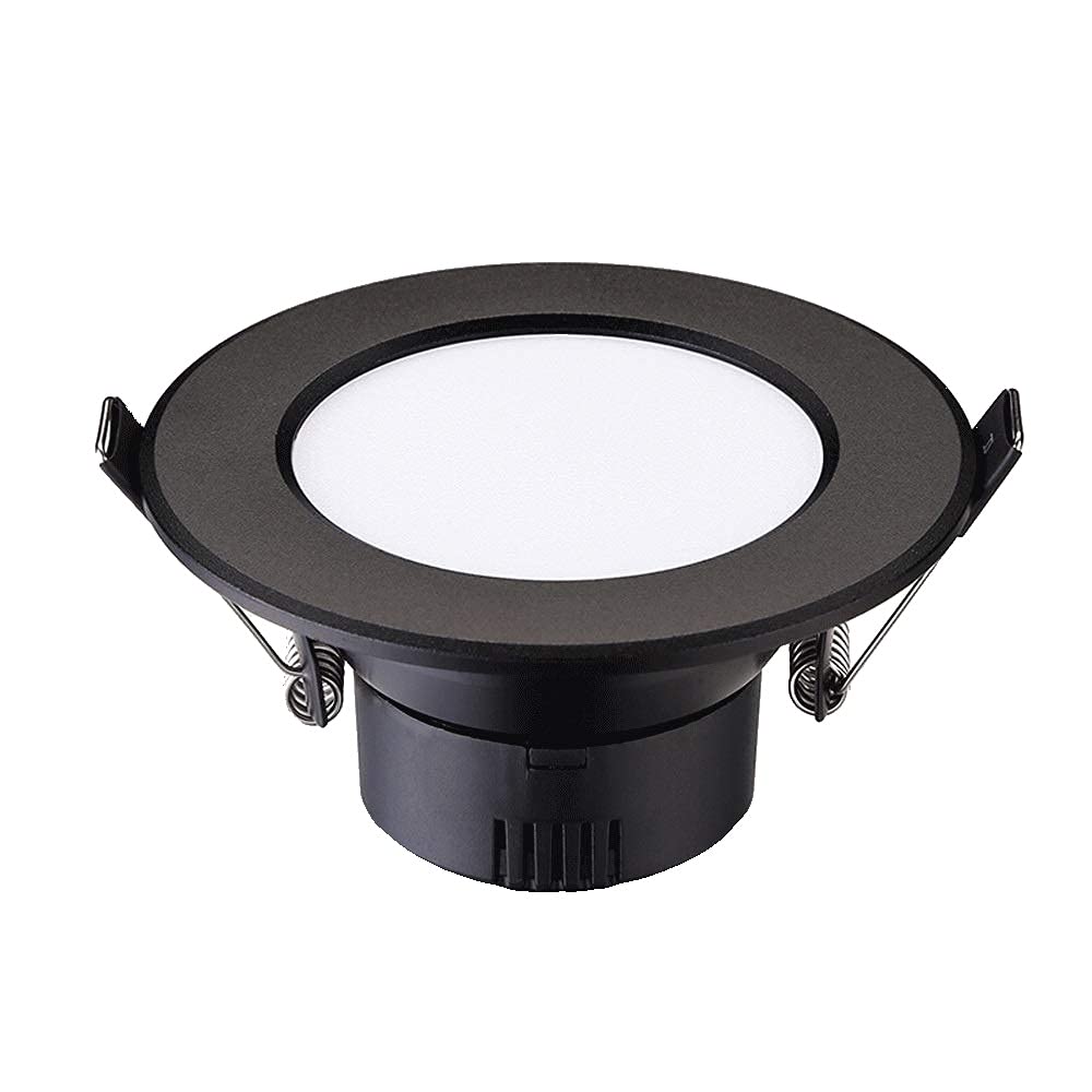 YNBSHGAA Recessed LED Black Embedded Downlight, Integrated Ultra Slim Ceiling Flat Lighting for Commercial Home Illumination Aluminum Recessed Mounted Ceiling Spotlight Integrated,3000k Warm Light-3W