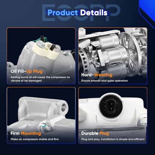 Image of ECCPP AC Compressor 2009-2016 Fit for Toyota Highlander Venza 2.7L | A /C Compressor with Clutch Fast Cooling