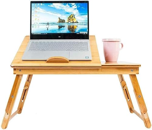 ESRW Portable Bamboo Laptop Desk Table Folding Breakfast Bed Serving Tray wDrawer Padro Serving Tray Bed Tray Tray Tables Food Tray Bedside Table