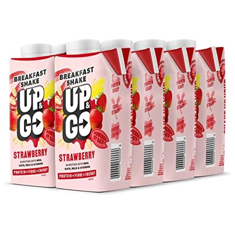 UP & GO Breakfast Drink - Strawberry & Banana, High Protein, Calcium & Fibre (330ml x 8 Bottles) Cover