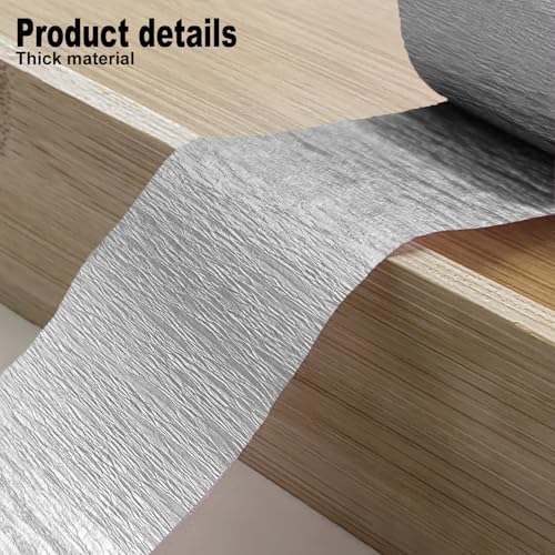 Image of 4 Crepe Paper Streamers Rolls, 328ft Pack of Silver and Gold Crepe Paper for Graduation Christmas New Year Wedding Baby Shower Birthday Party Decorations (1.8 inch x 82 ft /Roll)