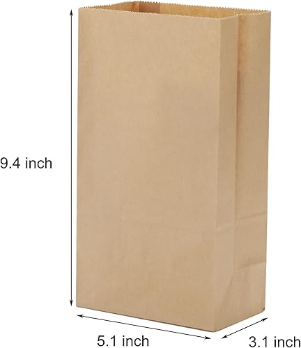 Miniatura 9 de Bolsas de papel kraft marrón tamaño mini 50 piezas 3.5 * 2.2 * 7.1 pulgadas bolsas de regalo de regalo a granel