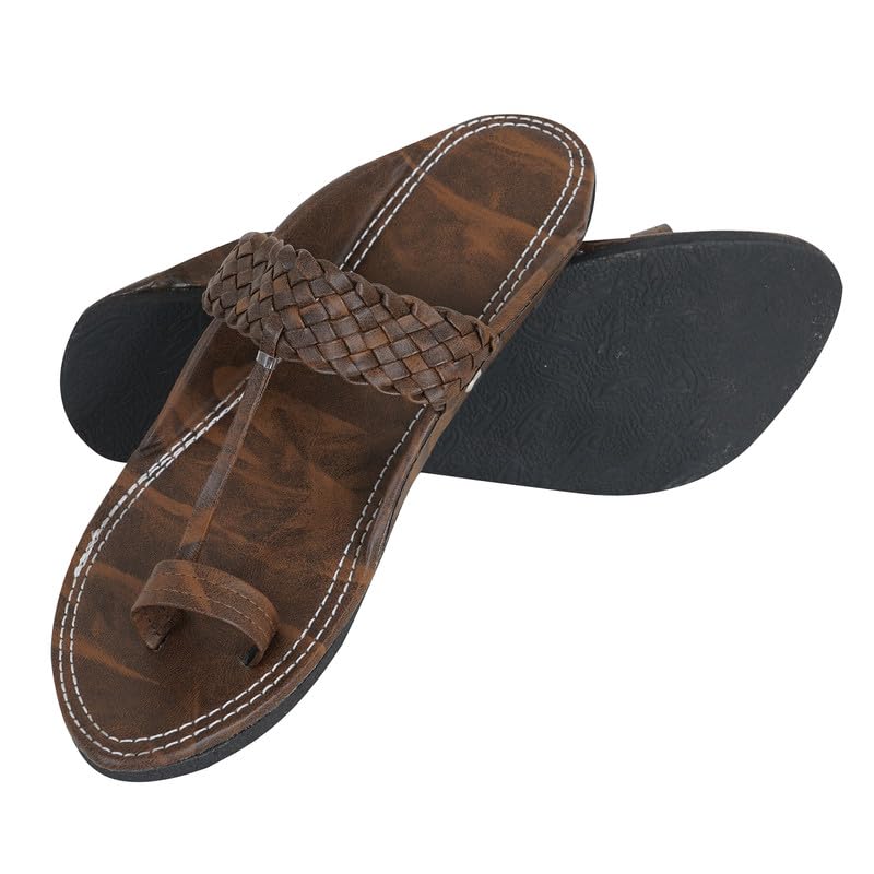 Image of DFR Ethnic Sandals For Boys Men, Comfortable Rajasthani Slippers