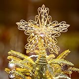 Suixing Christmas Tree Topper 8in Wire Five-Pointed Star Treetop Party Supplies Xmas Decor Home Hote