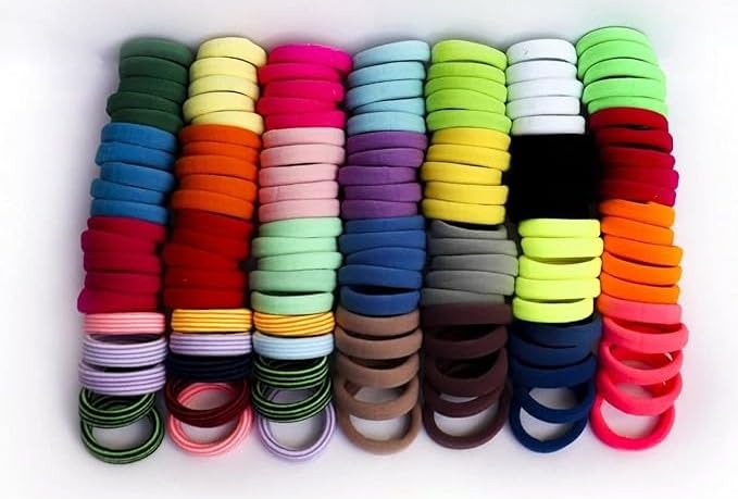 Pack of 100 Elastic Hair Ties For Girls Soft Seamless Hair Rubber Bands Ponytail Holders For Women Strechable Bands Cotton Hair Elastic Rubber Bands Tight, Non-slippery Bands (B0CX98ZJGK) Amazon Price History, Amazon Price Tracker