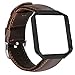 UMAXGET Compatible Fitbit Blaze Bands, Classic Genuine Leather Strap with Silver Frame Retro Style Compatible Fitbit Blaze Fitness Watch, Women Men