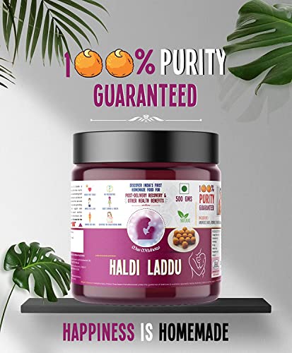 Image of Maa Mitahara Post Pregnancy Laddu - Haldi & Dry Fruits | Natural Immunity, Energy & Lactation Support for New Mothers | Ayurvedic Traditional Laddu (1kg, Haldi)
