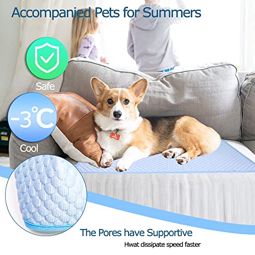 Dog Cooling Mat Washable Ice Silk Folding Cooling Dog Bed Pet Cooling Pad Mat For Dogs Cats Bed Summer Cooling Pad #TOP6