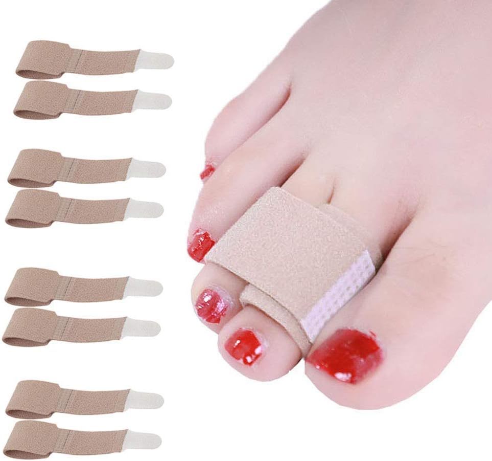 CHOLJ Toe Splint Wraps Pack of 8 Non Slip Hammer Toe Straightener for Broken, Crooked, Overlapped, and Hammer Toes-Women and Men