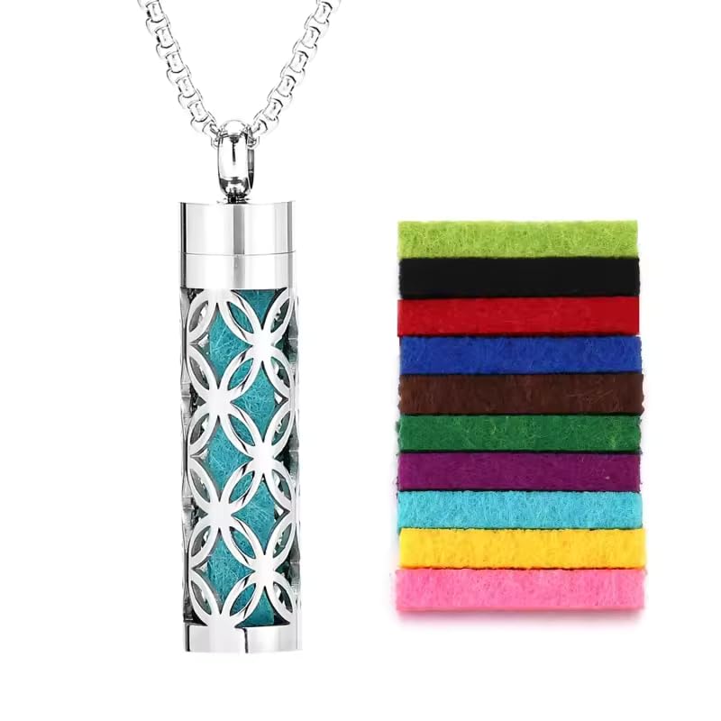 SILVISH Aroma Core Necklace with Perfume, Aromatherapy Diffuser Pendant For Men (Abstract)