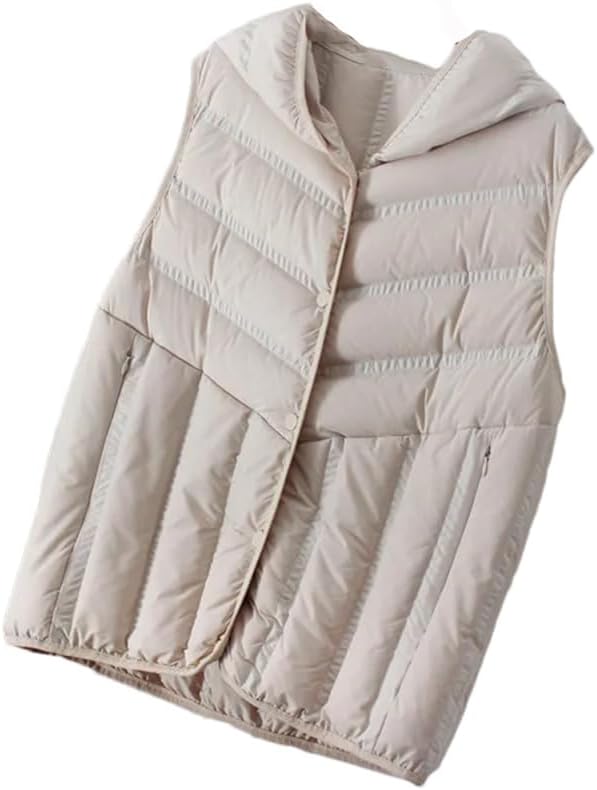 Dvbfufv Women Lightweight Down Sleeveless Vest Autumn Winter Hooded