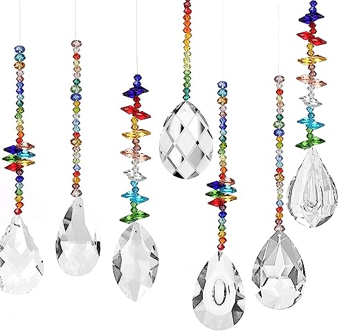 ToBeIT 9pcs Crystal Sun Catcher Conjures up Light Reflections Decorative Pendant DIY (H-Mix), Medium - Image 4