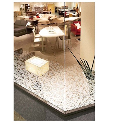 Active Film Patterned Decorative White Frosted Window Film - Privacy Frosted Glass Film Flowers Pattern 20m x 90cm