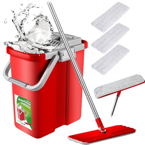 Green Blue Flach-Mopp und 2 in 1 Eimer 8L Wischmop Set Wischmop Bodenwischer Mopp Mop Reinigungssystem Reiniger (Flach-Mopp und Eimer Set + 3X Ersatzbezüge) Green Blue Flach-Mopp und 2 in 1 Eimer 8L Wischmop Set Wischmop Bodenwischer Mopp Mop Reinigungssystem Reiniger (Flach-Mopp und Eimer Set + 3X Ersatzbezüge)