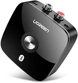 UGREEN Receptor de áudio Bluetooth sem fio 5.1 com adaptador de 3,5 mm e 2RCA