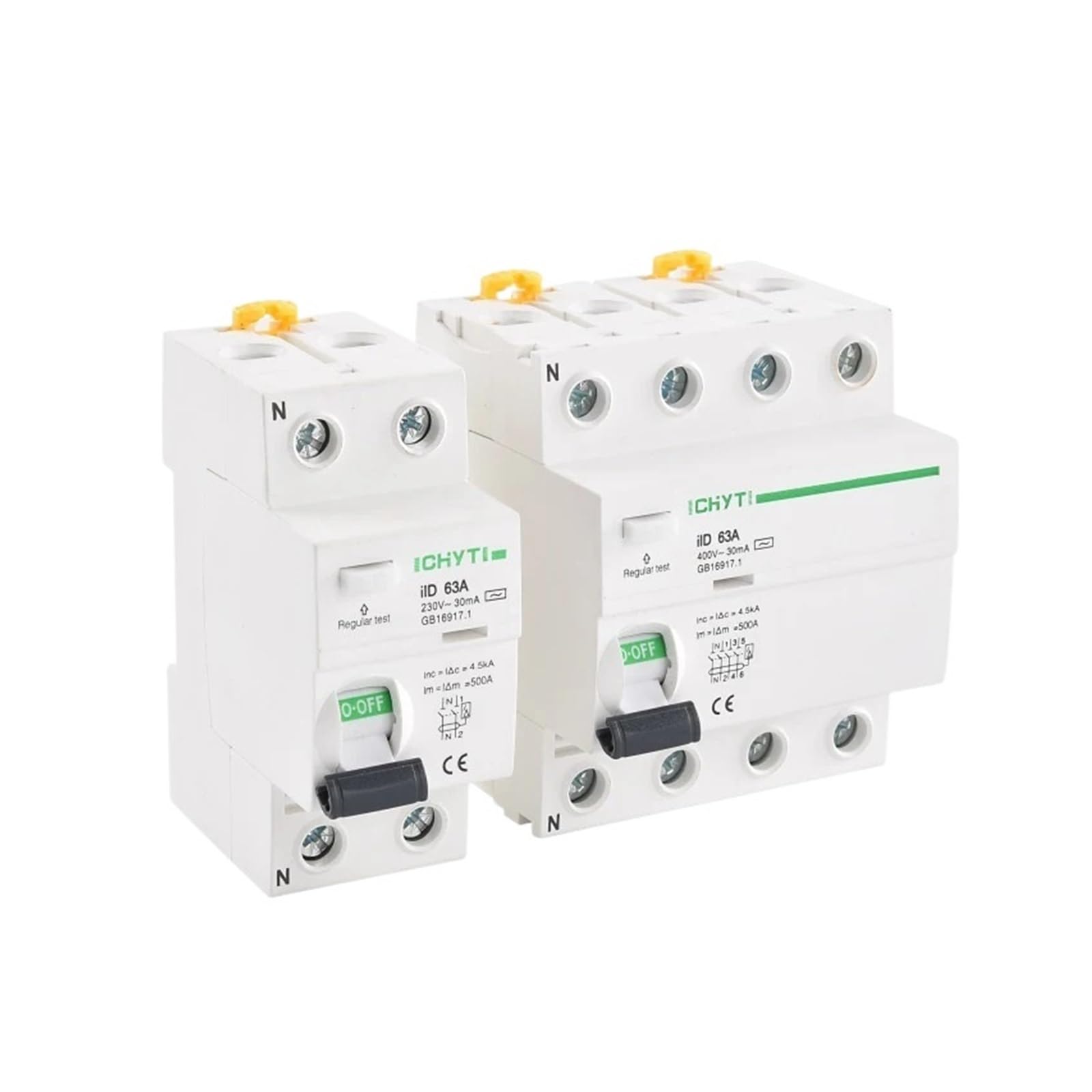 AVSBBYEPS IID AC RCD 2P 4P 230V 400V 63A 30mA 4.5KA Electromagnetic Differential Breaker Switch Residual Current Device(4P)