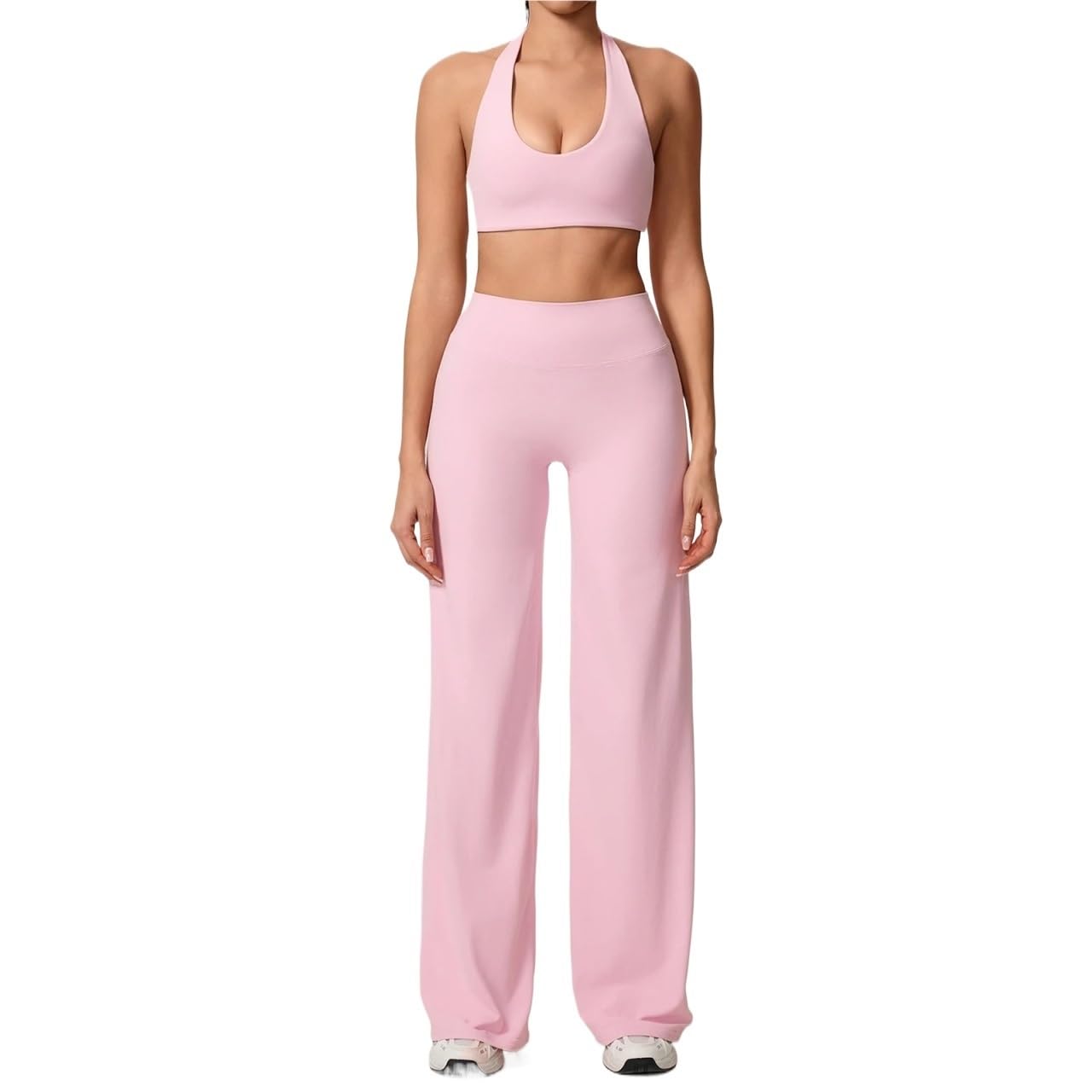 Completo Palestra Donna Set sportivo da donna ad asciugatura rapida 2 pezzi, reggiseno con scollo a U, senza maniche, top yoga in due for allenamento fitness