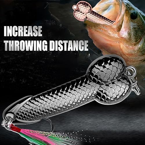 Fishing Lures Spoof Fishing Spoons Special Shaped Metal Sequin Fishing Jigs Baits Spoof Gifts Wobble Feathers Fishing Hook for Freshwater Fishing Lovers