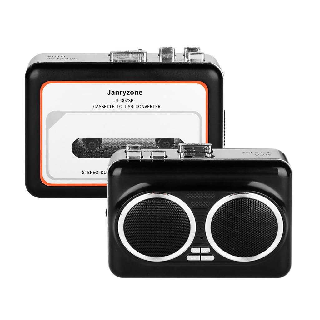 Dual Speaker Pure Stereo &Auto Reverse Cassette Player，Portable Cassette to MP3 Digital Converter via USB，No PC Required-image-43