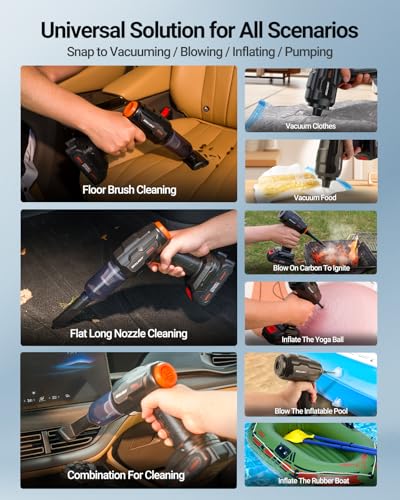 Image of SEALIGHT Car Vacuum Portable Cordless, Handheld Cordless with High Power, Type-C Charging, 2 Suction Modes, Up to 40 Mins Runtime, Small Mini Vacuum for Car, Pet, Home
