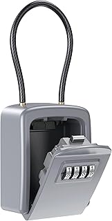 Combination Locker PadlockCombination Lock Key Lock Box 4 Digit Combination Key Safe Box Key Storage Lock Box with Removable Chain (Color : C)