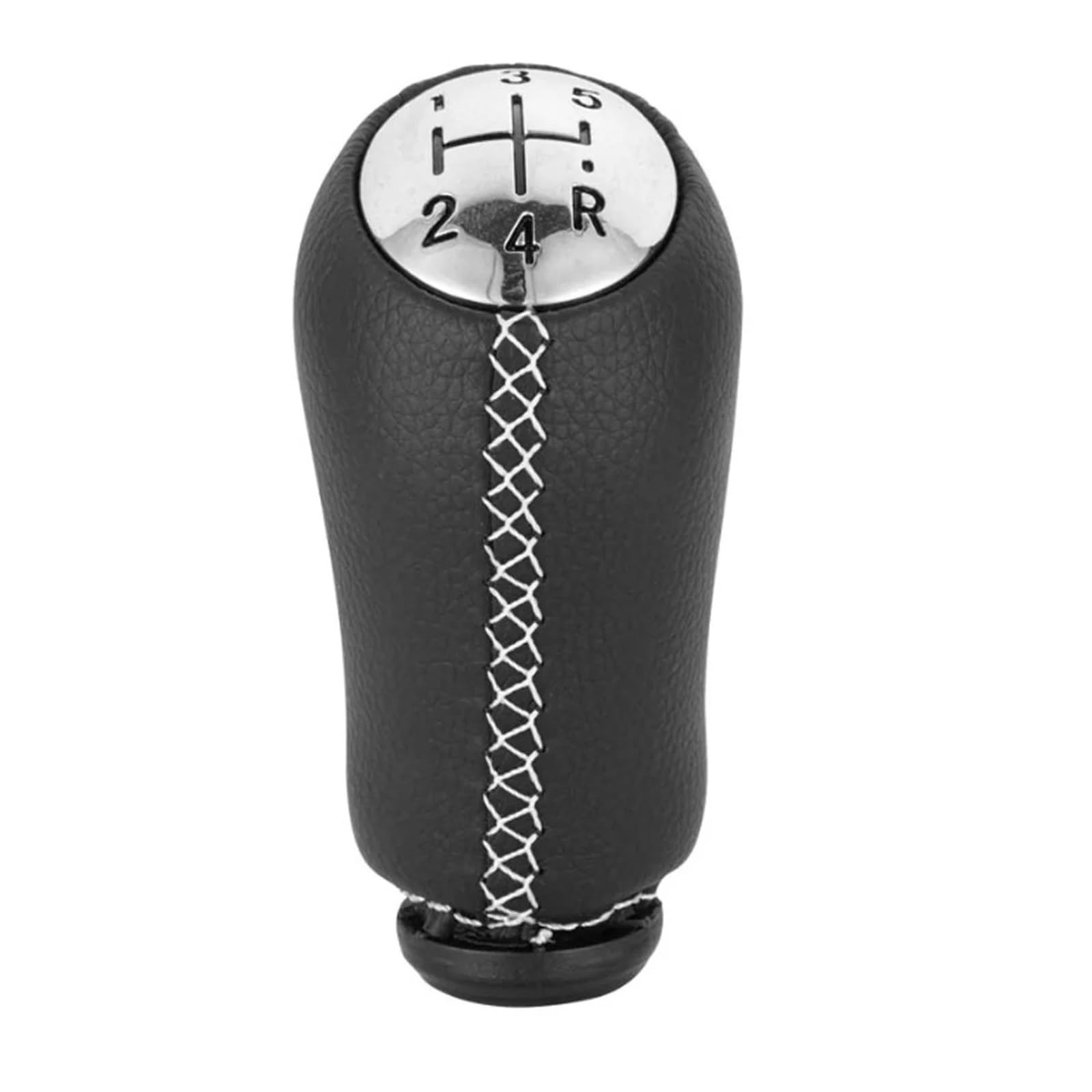 WBDMSZJQRT Shift Lever Knob for PU Leather Black Compatible Car Gear Shifting Stick Shifter Lever 5 Speed Manual Shift Head Knob(White)