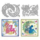MAYJOYDIY Moon Fairy Metal Cutting Dies Mandala Moon Die Cuts Stencils Starlight Butterfly Flower Embossing Template Dies for DIY Paper Craft Card Making Scrapbooking Album Decor