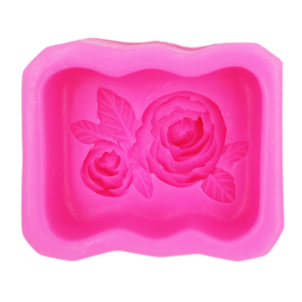 LC Rose Silikonform Für Seife & Backen – Lebensmittelecht, Hitzebeständig (-40°C Bis +230°C) – 7,5 X 7,5 X 5,8 Cm