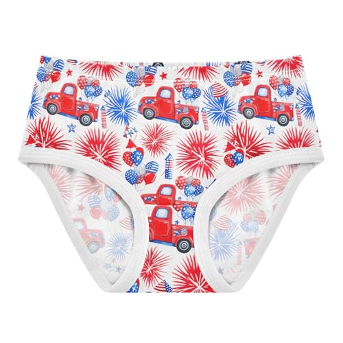 Joisal Durable Toddler Girls Underwear 2t Cotton Cute Panties Girl Cartoon Vintage Red Truck Kids Briefs Undies
