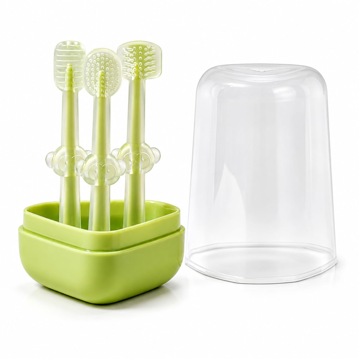 Joy Buzz Baby Silicone Finger Toothbrush Set of 3 with Storage Case | Soft BPA Free Infant Finger Toothbrush for Teeth & Gum Cleaning | Toddler Oral Care Brush for Newborn, Babies & Kids-image-48