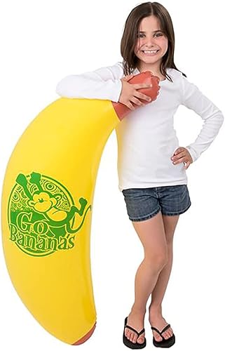 The Dreidel Company Inflable de plátano gigante, grandes premios de rifa, actividades en la piscina y la playa, decoraciones de fiesta, 48 pulgadas