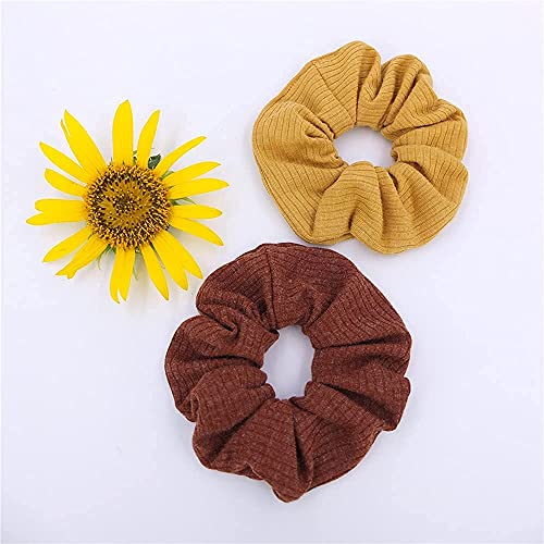 Sugarmelon Mommy and Me Headband Set Mother Baby Matching Turban Headband for Toddler Baby Girls Women Scrunchies Hair Bow Hairbands (Mustard and Golden Brown)4