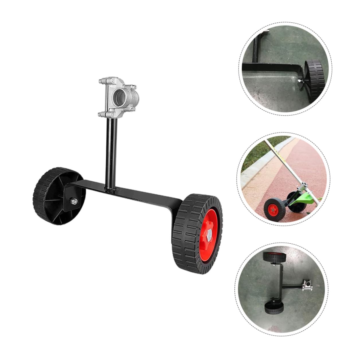 Ruedas de Soporte para Cortacésped 2 Piezas de Hierro | Accesorio para Desbrozadora Eléctrica Gas, Ligero, Mejora la Precisión Trabajo