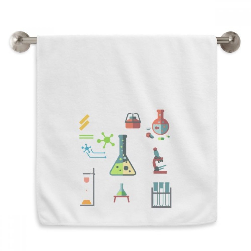 Serviettes de toilette Erlenmeyer chimie blanches motif tube à essai