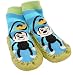Baby Toddlers Kids Indoor Slipper Shoe Socks Moccasins NON SKID BLUE STRIPE MONKEY (Age 2-3 (Sole length 16cm))
