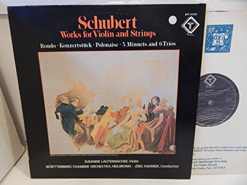 SCHUBERT Works for Violin and Strings, Susanne Lautenbacher - Rondo, Konzertstuck, Polonaise, 5 Minuets and 6 Trios Quad Vinyl LP Record