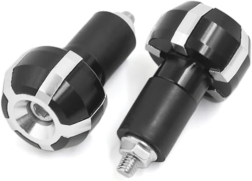 Miniatura 2 de uxcell Motocicleta Negro Tono Plata Freno Embrague Manillar Agarradera Tapa Extremo 2 Pcs
