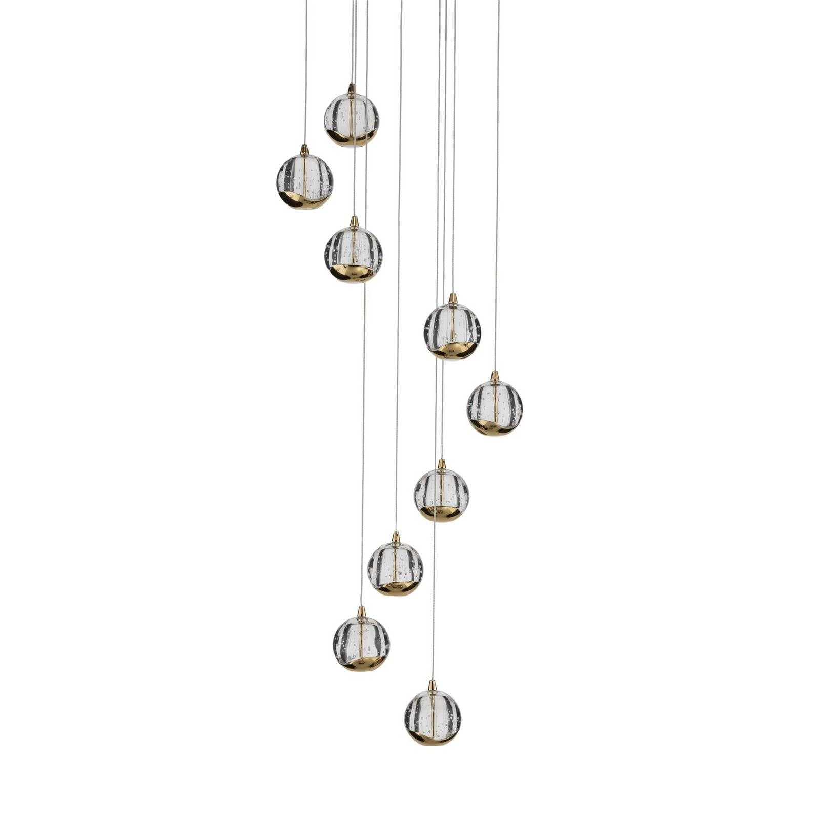 Lucande LED 9 -punktowa 'Hayley', styl design, m. in. do salonu, jadalni, kolor mosiężny, złoty, metal