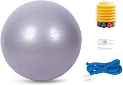 Bola Pilates Yoga Abdominal Ginástica Fitness 65 cm C/Bomba PRATA