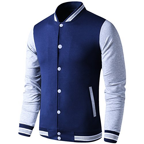 LTIFONE Mens Lightweight Varsity Jacket 