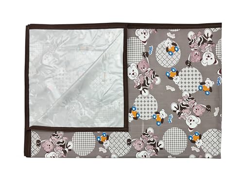 Image of Pookie Plastic Sheet,PVC Sheet for Kids,Rubber Sheet for Babies,Bed Wetting Protector(90 x 135 cm) (Brown Bear)
