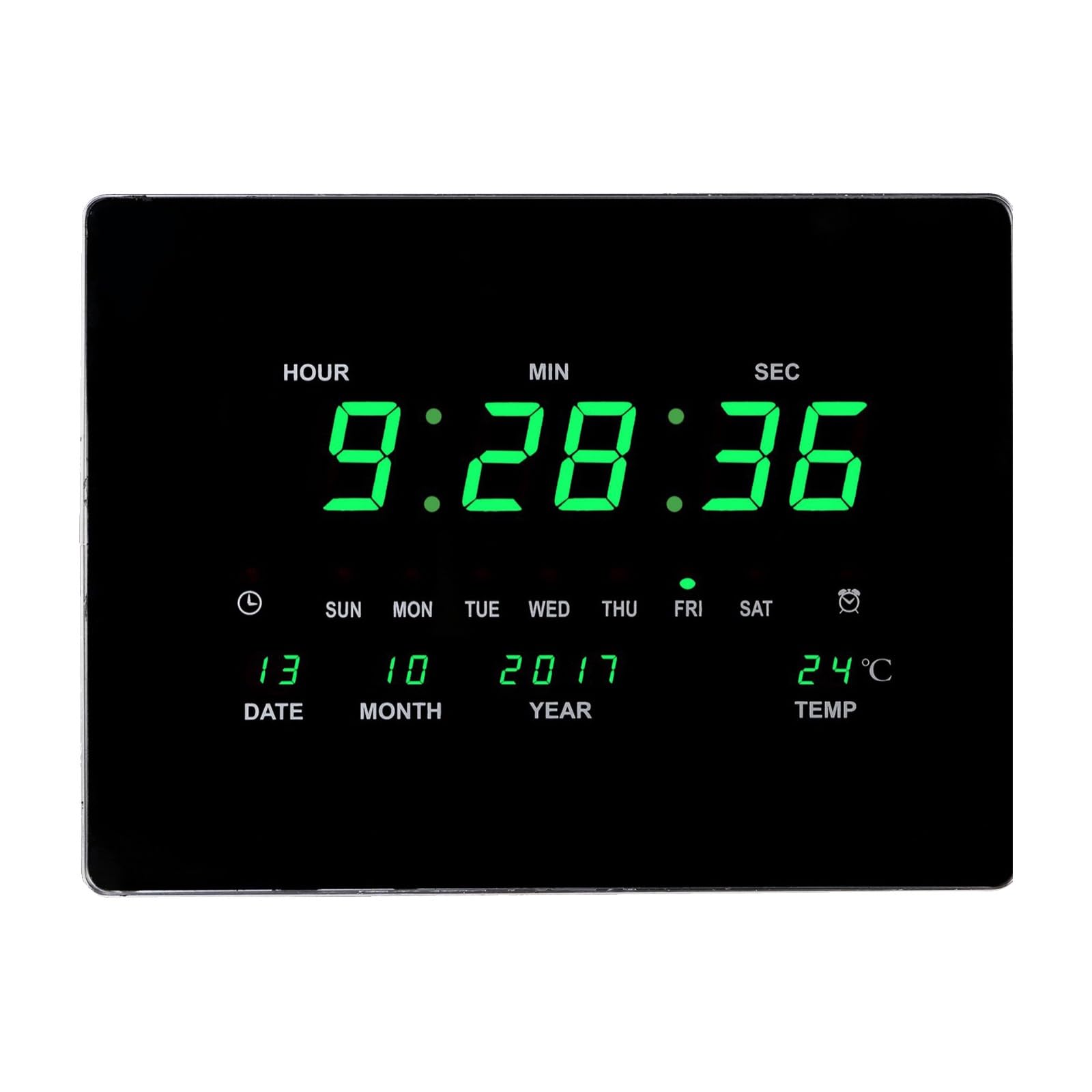 Cyfrowy zegar elektroniczny Prosty inteligentny wielofunkcyjny zegar do sypialni Cichy świecący salon, wyświetlacz daty i godziny 12/24H