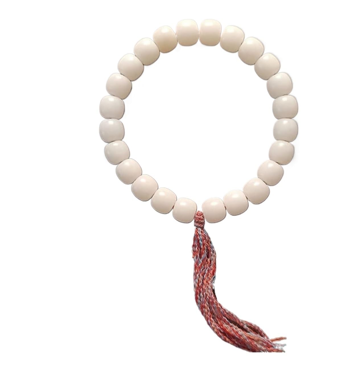 Bracciale con Perline di radice Bodhi in Giada Bianca